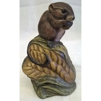 POOLE POTTERY STONEWARE HARVEST MOUSE ON CORN – ACRYLIC ANIMALS COLLECTION